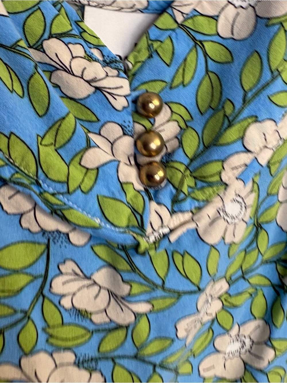 CAbi Blue & Green Floral V-Neck Satin Cami - Picture 3 of 6